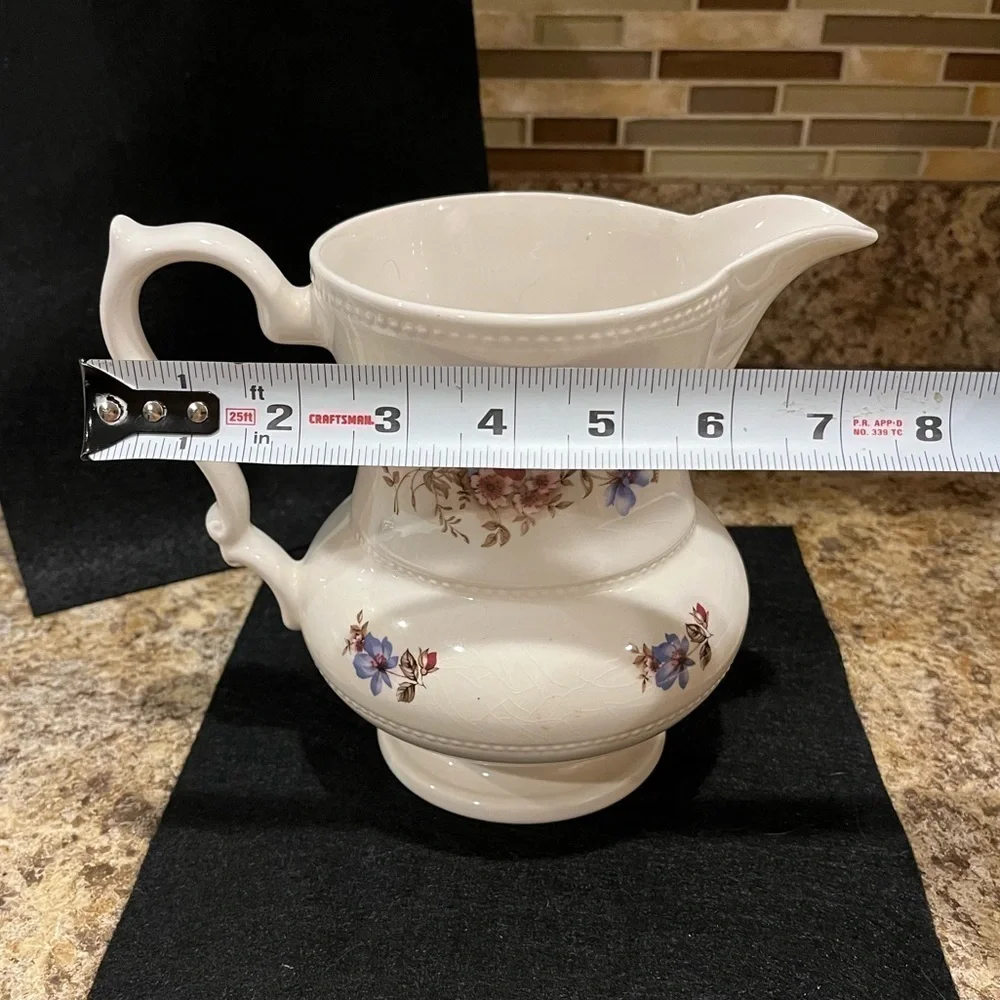 Vintage Lord Nelson Pottery Pitcher Floral Made in England 7”